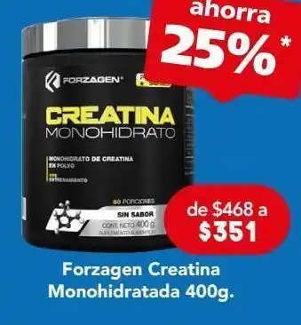 Farmacia San Pablo Forzagen pre entrenamiento creatina monohidrato en polvo sin sabor 400 g oferta