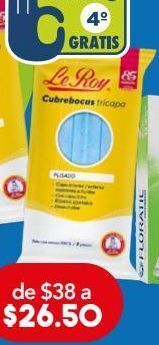 Farmacia San Pablo Le roy cubreboca desechable plisado azul 5 piezas oferta