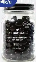Farmacia San Pablo Al natural pasas con chocolate sin azúcar sin gluten, keto 320 g oferta