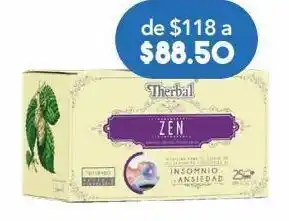 Farmacia San Pablo Therbal zen remedio herbolario auxiliar en el alivio de insomnio y estrés 25 piezas oferta