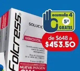 Farmacia San Pablo Folcress solución anticaída minoxidil 5% 2 frascos con 60ml c/u oferta