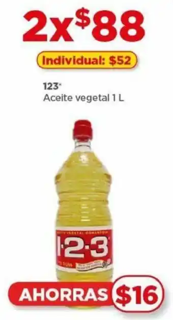 Bodega Aurrerá 123 Aceite vegetal 2x1 L oferta