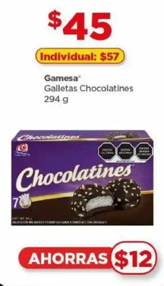 Bodega Aurrerá Gamesa Galletas Chocolatines 294 g oferta