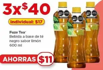 Bodega Aurrerá Fuze Tea Bebida a base de té negro sabor limón 3X600 ml oferta