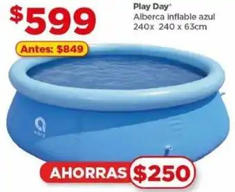 Bodega Aurrerá Play Day Alberca inflable azul 240x 240 x 63cm oferta