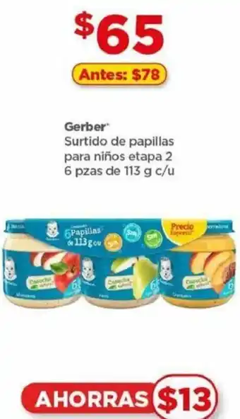 Bodega Aurrerá Gerber Surtido de papillas para niños etapa 2 6 pzas de 113 g c/u oferta
