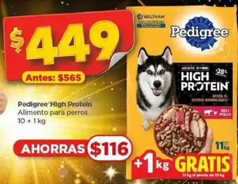 Bodega Aurrerá Pedigree High Protein Alimento para perros 10 + 1 kg oferta