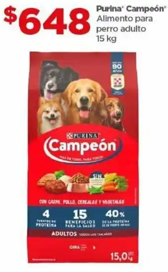 Bodega Aurrerá Purina Campeón Alimento para perro adulto 15 kg oferta