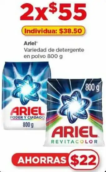 Bodega Aurrerá ARIEL Variedad de detergente en polvo 2x800 g oferta