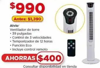 Atvio Ventilador de torre • 39 pulgadas