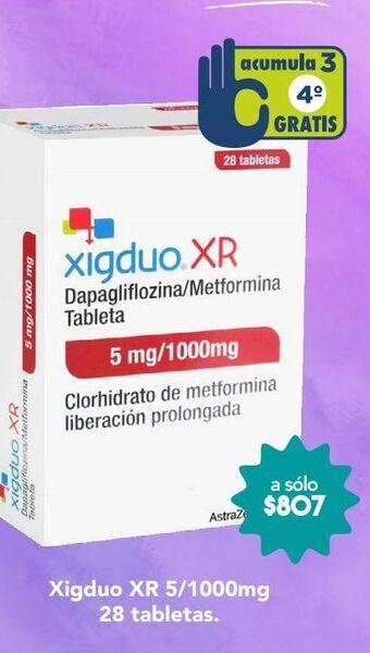 Farmacia San Pablo Xigduo xr tab 5/1000mg caj c/28 oferta