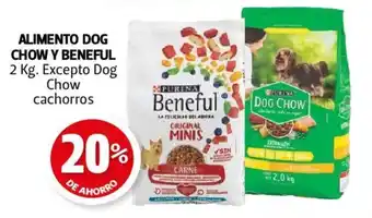ALIMENTO DOG CHOW Y BENEFUL 2 Kg. Excepto Dog Chow cachorros
