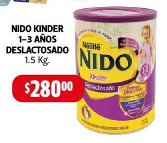 Farmacias Guadalajara NIDO KINDER 1-3 AÑOS DESLACTOSADO 1.5 Kg. oferta