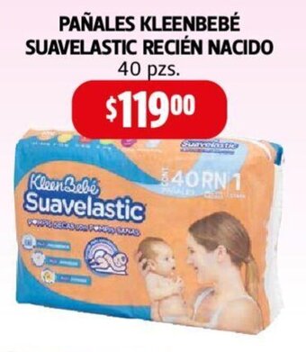 Farmacias Guadalajara PAÑALES KLEENBEBÉ SUAVELASTIC RECIÉN NACIDO 40 pzs. oferta