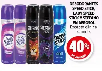 DESODORANTES SPEED STICK, LADY SPEED STICK Y STEFANO EN AEROSOL Excepto clinical o minis