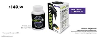Farmacias Similares CARBOVITA Frasco con 60 cápsulas oferta