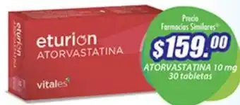Farmacias Similares eturion ATORVASTATINA 30 tabletas oferta