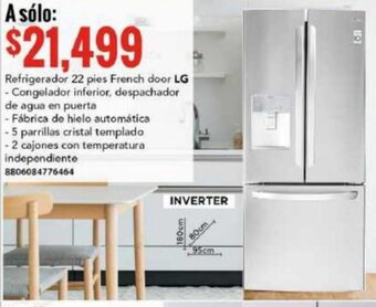 City Club Refrigerador 22 pies French door LG oferta