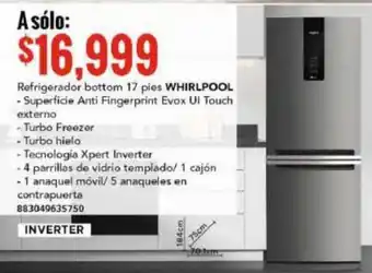 City Club Refrigerador bottom 17 pies WHIRLPOOL oferta
