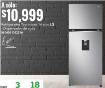 City Club Refrigerador Top mount 14 pies LG - Dispensador de agua 8806091362216 oferta