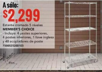 City Club Estante cromado 5 niveles MEMBER'S CHOICE oferta