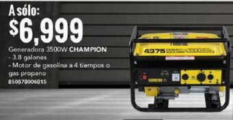 City Club Generadora 3500W CHAMPION - 3.8 galones oferta