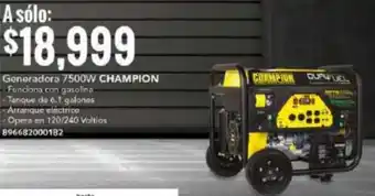 City Club Generadora 7500W CHAMPION Funciona con gasolina oferta