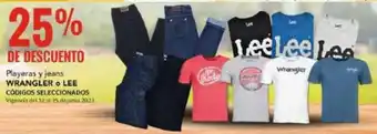 City Club Playeras y jeans WRANGLER LEE CÓDIGOS SELECCIONADOS oferta