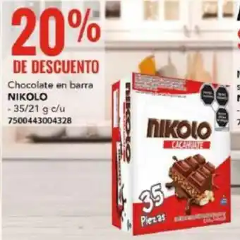 City Club Chocolate en barra NIKOLO 35/21g c/u oferta