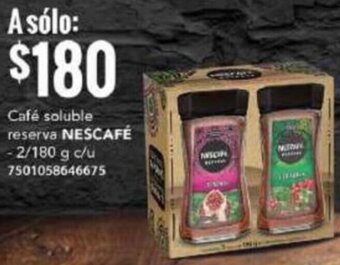 City Club Café soluble reserva NESCAFÉ - 2/180 g c/u oferta