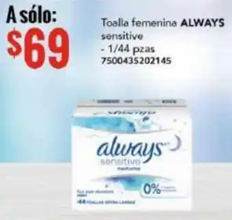 Toalla femenina ALWAYS sensitive 1/44 PZAS