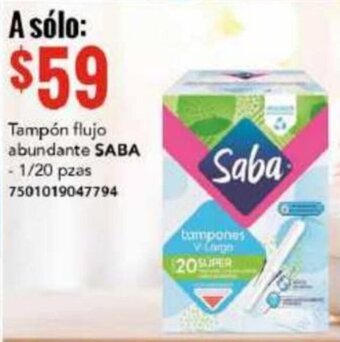 City Club Tampón flujo abundante SABA - 1/20 pzas oferta