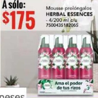 City Club Mousse prolongalos HERBAL ESSENCES - 4/200 ml c/u 7500435182065 oferta