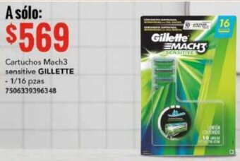 City Club Cartuchos Mach3 sensitive GILLETTE 1/16PZAS oferta