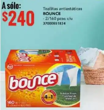 City Club Toallitas antiestáticas BOUNCE - 2/160 pzas c/u 37000951834 oferta