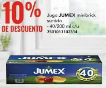 City Club Jugo JUMEX minibrick surtido 40/200ML oferta