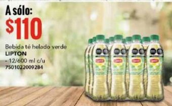 Bebida té helado verde LIPTON 12/600ML