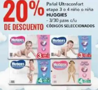 City Club Pañal Ultraconfort etapa 3 o 4 niño o niña HUGGIES 3/30PZAS oferta