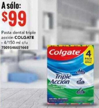 City Club Pasta dental triple acción COLGATE -4/150 ml c/u 7509546651668 oferta