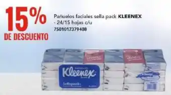 Pañuelos faciales sella pack KLEENEX - 24/15 hojas c/u 7501017379408