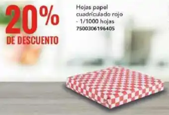 City Club Hojas papel cuadrículado rojo - 1/1000 hojas 7500306196405 oferta