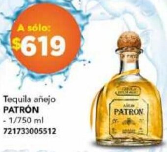Tequila añejo PATRÓN - 1/750 ml 721733005512