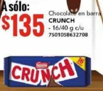 City Club Chocolate en barra CRUNCH - 16/40 g c/u 7501058632708 oferta