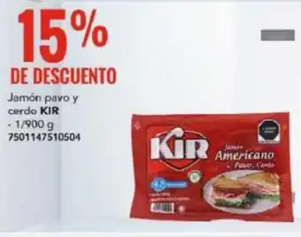 Jamón pavo y cerdo KIR 1/900g