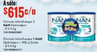 City Club Fórmula infantil etapa 3 NAN Optimalpro 2/1.5kg oferta