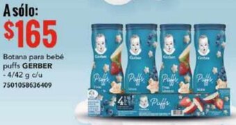 City Club Botana para bebé puffs GERBER - 4/42 g c/u 7501058636409 oferta