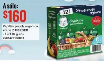 City Club Papillas pouch orgánico etapa 2 GERBER - 12/110 g c/u 7506475108003 oferta