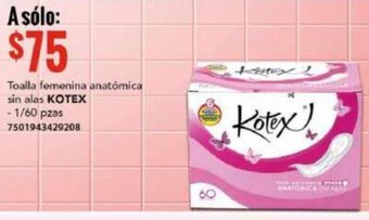 City Club Toalla femenina anatómica sin alas KOTEX - 1/60 pzas 7501943429208 oferta