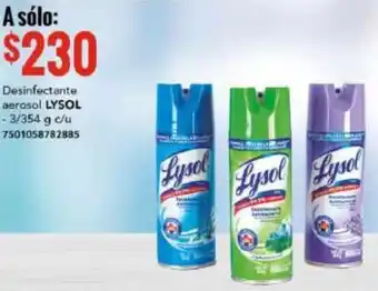 City Club Desinfectante aerosol LYSOL 3/354 g c/u 7501058782885 oferta