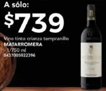 City Club Vino tinto crianza tempranillo MATARROMERA -1/750 ml 8437005922396 oferta